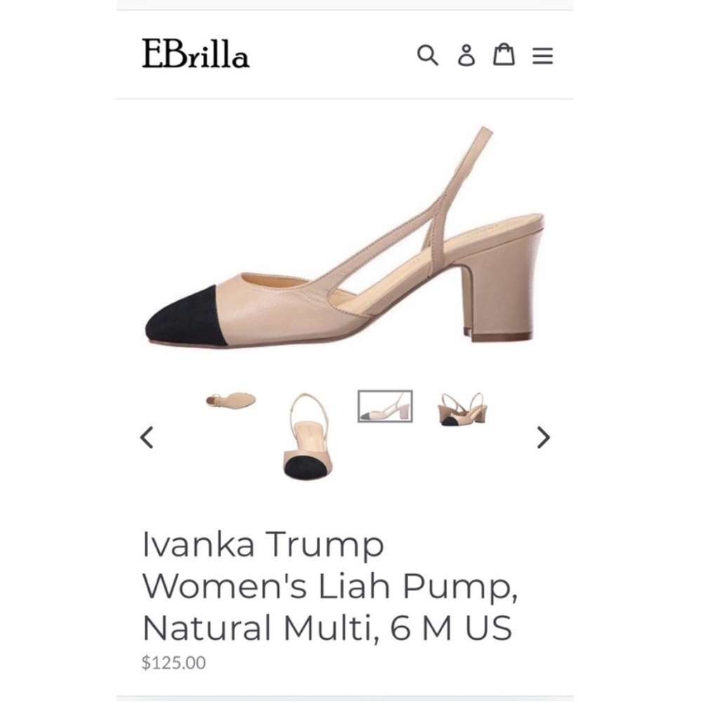 Ivanka Trump Liah Cap Toe Slingback Nude Block Heels sz 8 - Picture 4 of 14